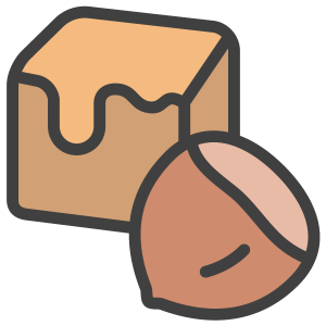icon of caramel and hazelnut