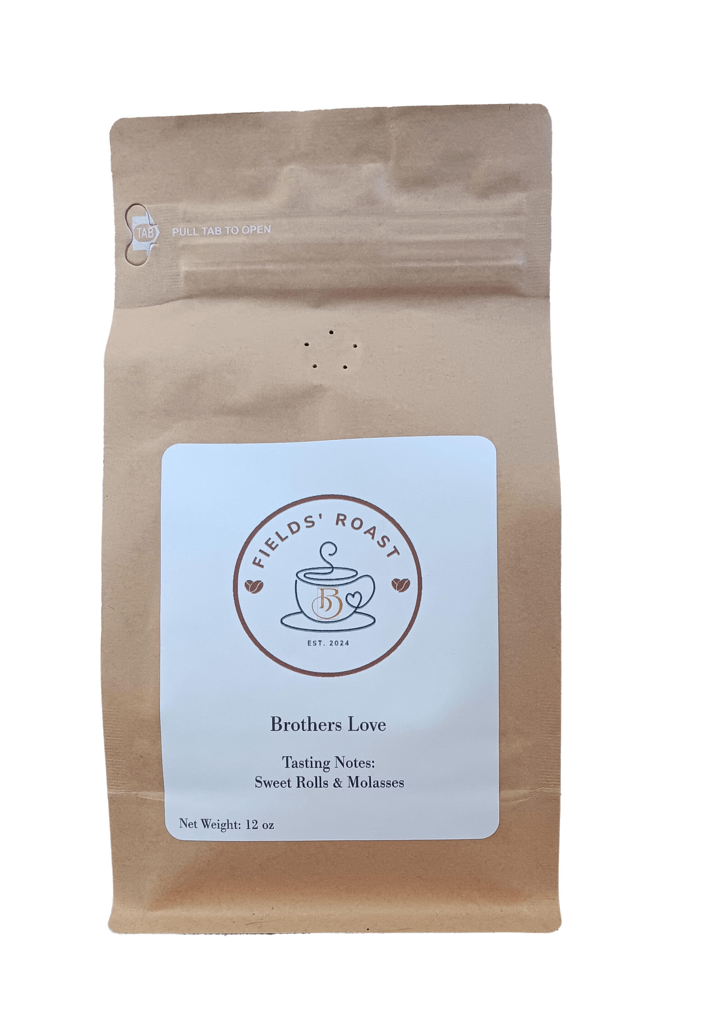brothers love coffee beans, sweet roll and molasses flavor
